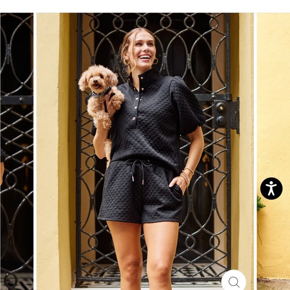 Mary Square Pants - Mary Square Black Quilted Madelyn Jacket and Short set